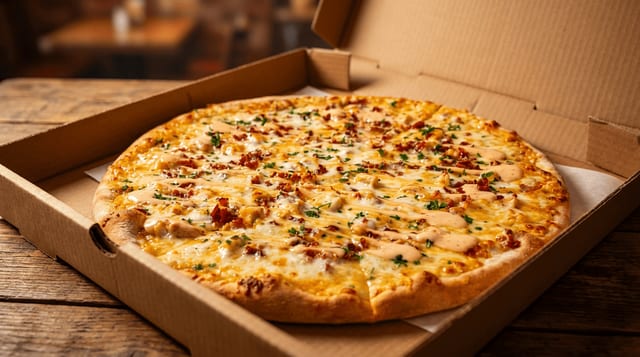 Chicken BBQ Pizza.